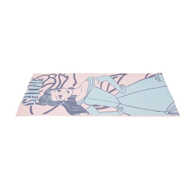 Tapis de yoga 3 mm imprimé Belle de Disney – 61 cm x 152,4 cm – Rose/bleu