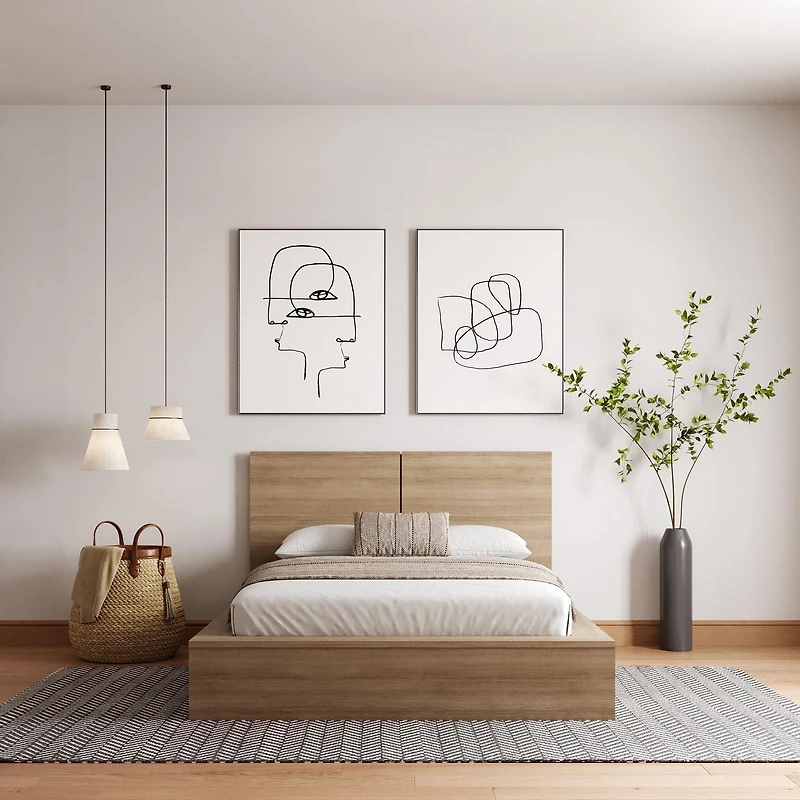 Nexera James Lit plateforme avec tête de lit