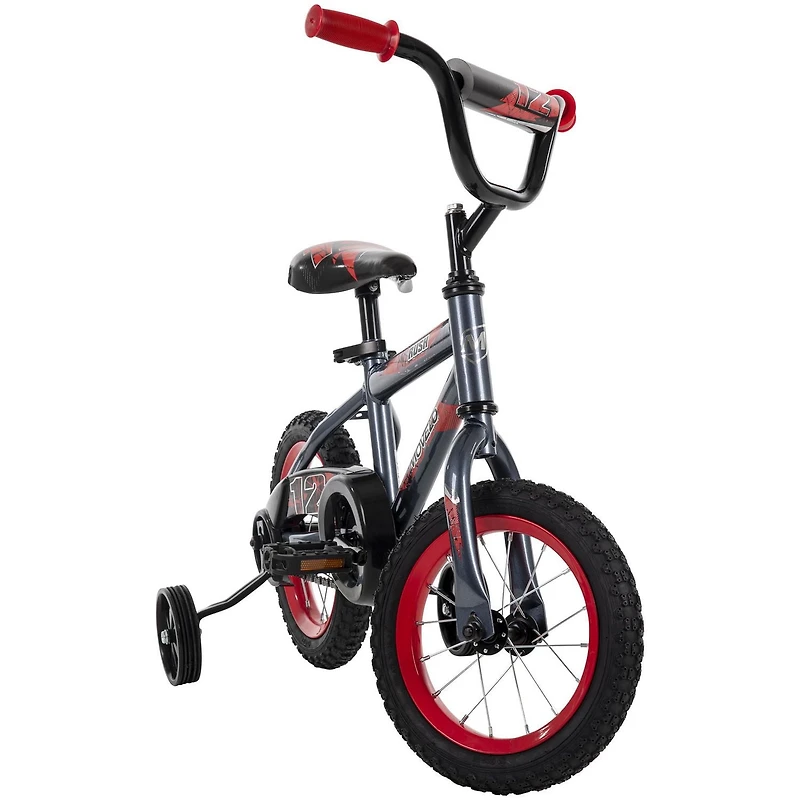 Movelo Rush 12-inch Bike for Boys, Grey/Red, Ages 3-5