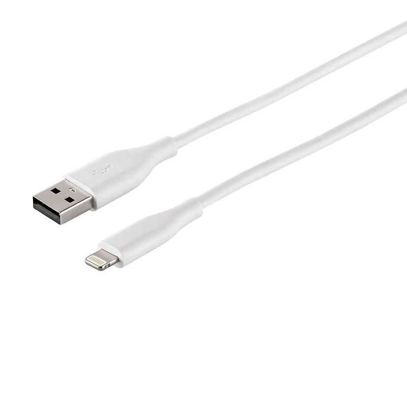Câble de charge et de synchronisation ONN ™ de 3 m avec connecteur Lightning (Blanc)