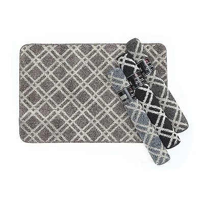 IH Casa Decor Diamond Tufted Floor Mat Asstd 2' X 3' - Set of 4