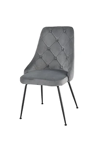 Topline Home Furnishings Velvet Side Chair with Black Legs