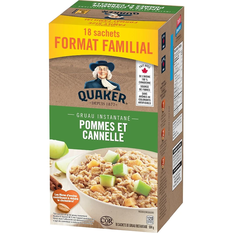 Quaker Apples & Cinnamon Instant Oatmeal, 594g