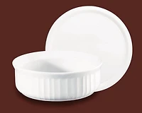Corningware French White® 24 Oz Round Dish with Plastic Cover