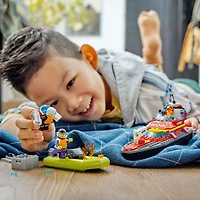 LEGO City Fire Rescue Boat 60373 Toy Boat that Floats on Water for Imagination Play, Building Toy for Kids Ages 5+, Includes 144 Pieces, Ages 5+