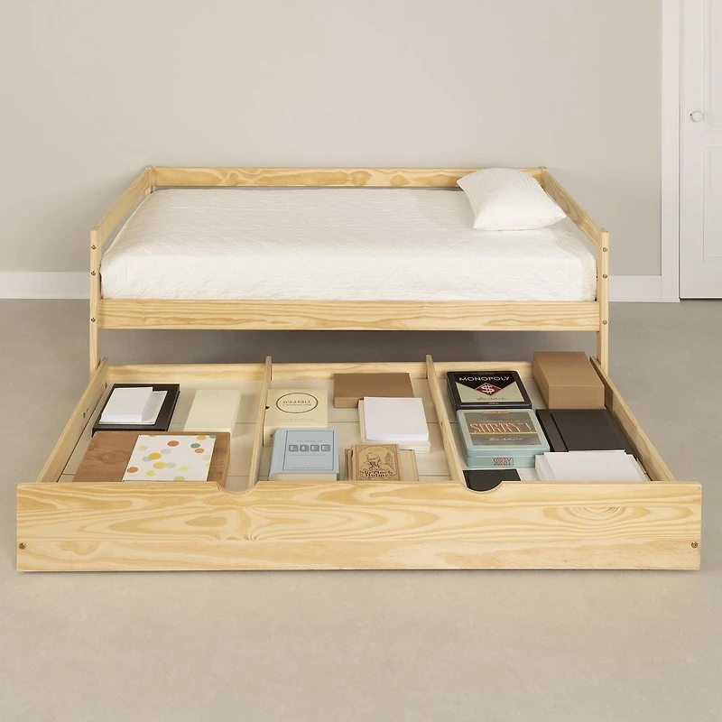 Solid Wood Daybed with Trundle Bed from the collection Sweedi South Shore