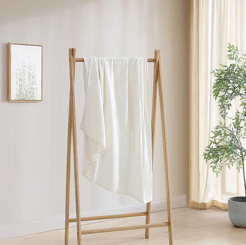 Home Trends Jeté blanc murmurant tissé doux