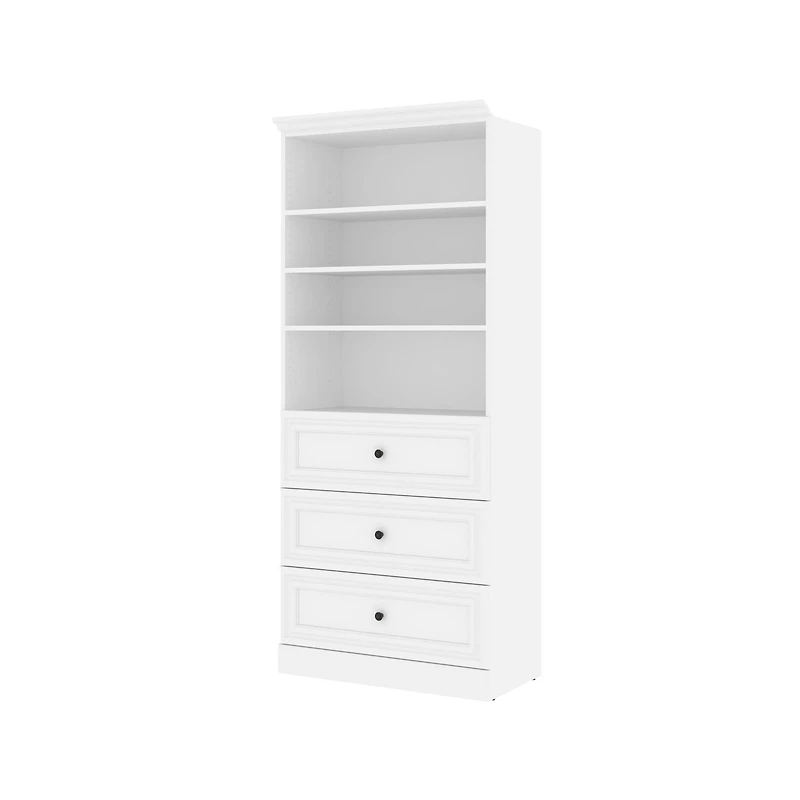 Bestar Versatile 36W Closet Organizer with Drawers in white