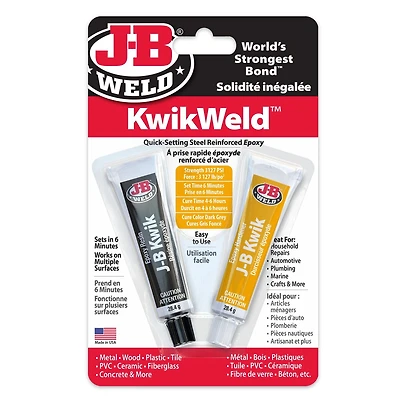 J-B Weld KwikWeld Époxy à prise rapide Époxy bicomposant à prise rapide