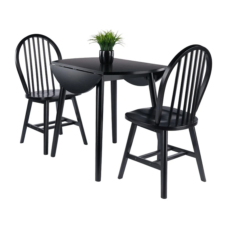 Moreno 3pc Drop Leaf Dining Table with Chairs