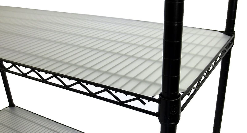 TRINITY 4-Tier Wire Shelving Rack | 48" X 18" X 72" | Nsf | Includes Wheels And Liners | Black