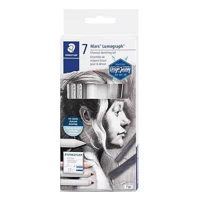 Ensemble de dessin au fusain Staedtler Mars Lumograph, 7 pièces 7 pièces