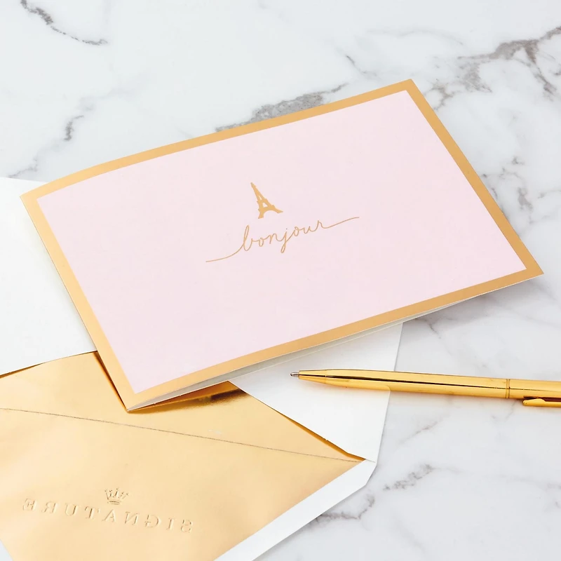 Carte de fête Signature en relief – Paper Wonder de Hallmark (Paris « Très Happy »)