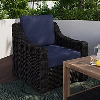 Ensemble de coussins de siège profond extérieur de qualité supérieure bleu marine 61 cm x 61 cm Better Homes & Gardens avec housse amovible, résistant aux intempéries et aux taches