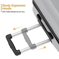 HIKOLAYAE Bagages verticaux avec roulettes à 8 roues en bleu azur, 3 pièces - Conforme à la TSA