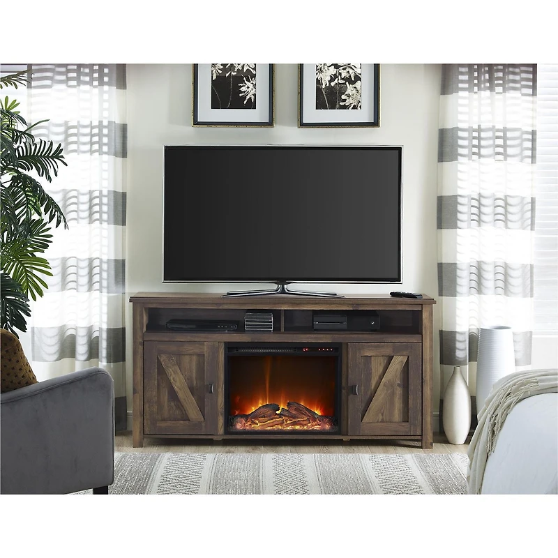 Farmington Electric Fireplace TV Console for TVs up to 60", Rustic