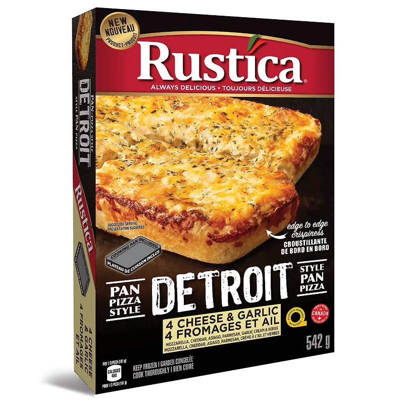Rustica Pan-Pizza Style Detroit aux 4 Fromages & Ail Rustica Pan-Pizza Style Detroit aux 4 Fromages & Ail