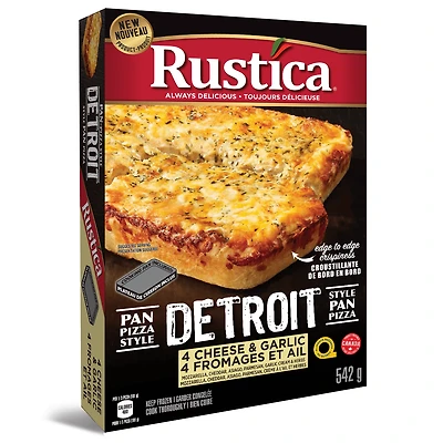 Rustica Pan-Pizza Style Detroit aux 4 Fromages & Ail Rustica Pan-Pizza Style Detroit aux 4 Fromages & Ail