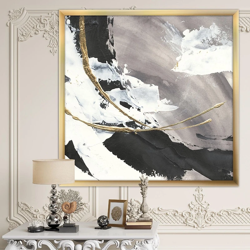 Designart Glam Painted Arcs II Framed Wall Art