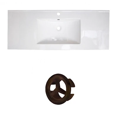American Imaginations 35.5-in. W 3H8-in. Ceramic Top Set In White Color - Overflow Drain Incl. AI-20841
