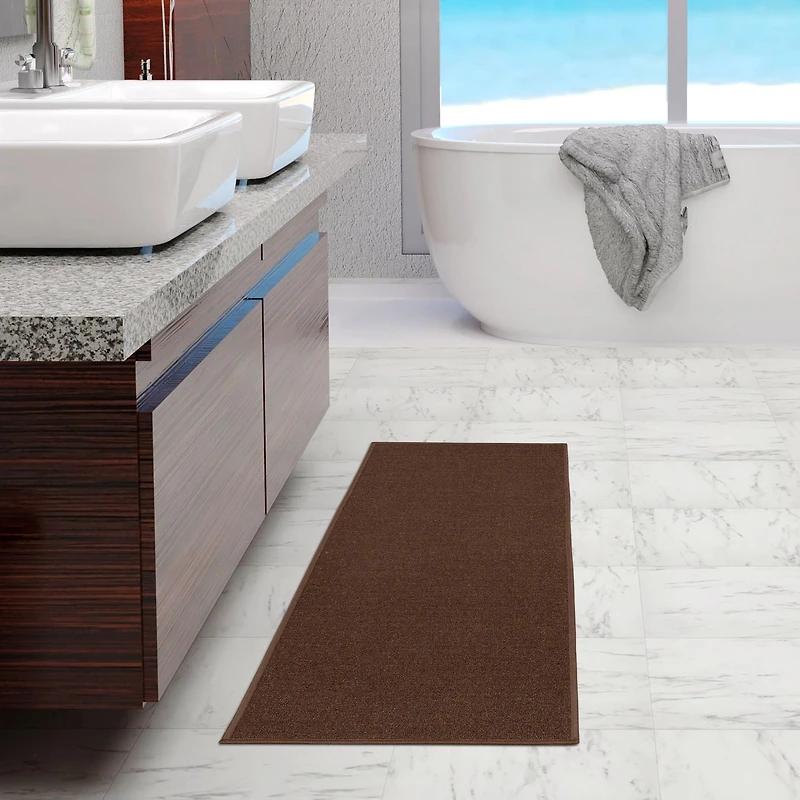 Tapis de couloir à motif de solide à sous-couche en caoutchouc de la collection Ottohome