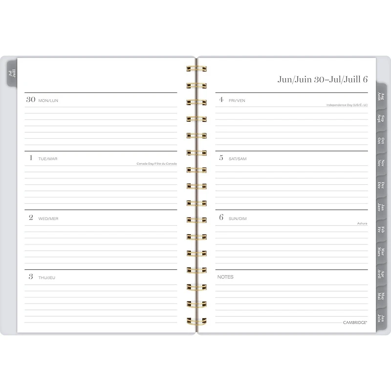 Agenda scolaire hebdomadaire Cambridge® Color Bar rose 2025-2026