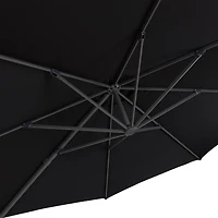 Parasol de patio CorLiving de luxe durable de 3,5 m, inclinable et rotatif, avec cadre en aluminium
