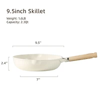 Sartén no adherente de ote de sartén antiadherente de 9.5" sartén de inducde huevo de granito blanco Pan tortilla sartén de huevo no adherpan de Chef Bon Appetit Fry Pan Compatible con todas las estuf