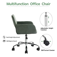 Homy Casa Adjustable Office Chair, Upholstery Desk Task Chair with Chrome Base, Swivel Task Chair with Wheels