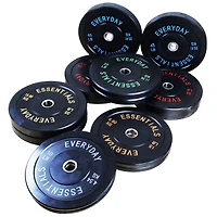 Everyday Essentials Olympic Bumper Plate Weight Plate with Steel Hub, Black, 15 lbs (Single Plate)