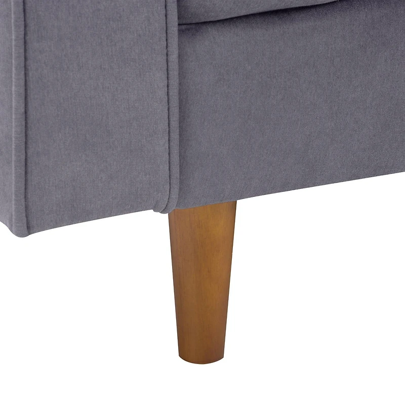Fauteuil large et confortable CorLiving Mulberry Mid-Century pour le salon - Fauteuil d'appoint et de coin lecture, fauteuil idéal, fauteuil avec coussins de traversin inclus