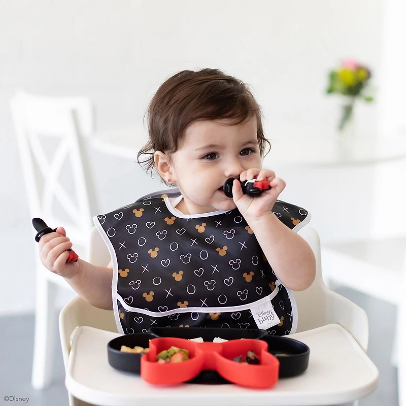 Bumkins Disney Silicone Grip Dish, Suction Plate, Divided Plate, Baby Toddler Plate, BPA Free, Microwave Dishwasher Safe - Minnie Mouse