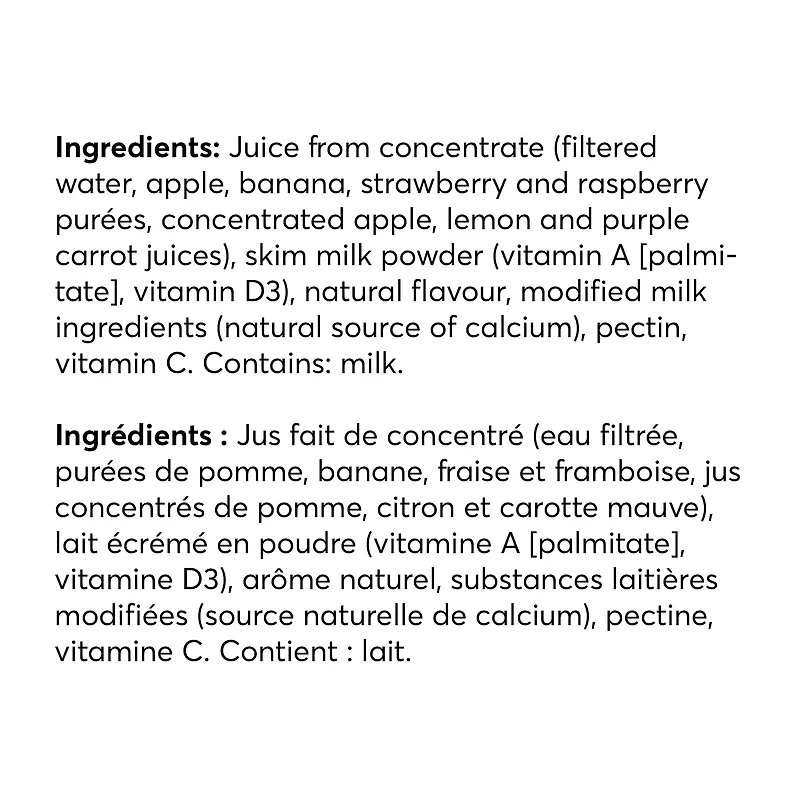 Strawberry Raspberry Drink with Calcium