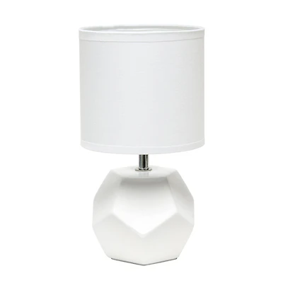 Simple Designs - Mini lampe de table à prisme rond avec abat-jour en tissu assorti