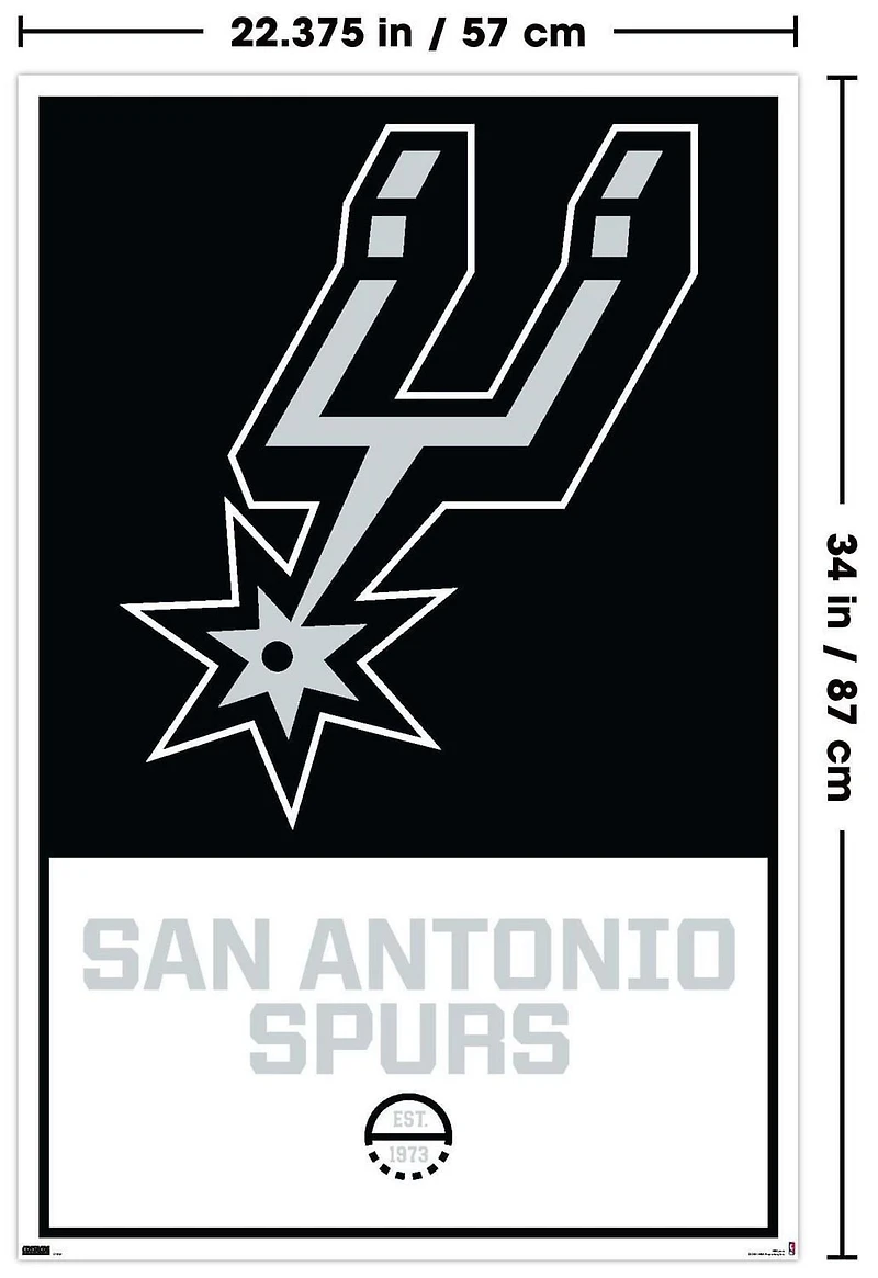 NBA San Antonio Spurs - Logo 21 Wall Poster, 22.375" x 34"