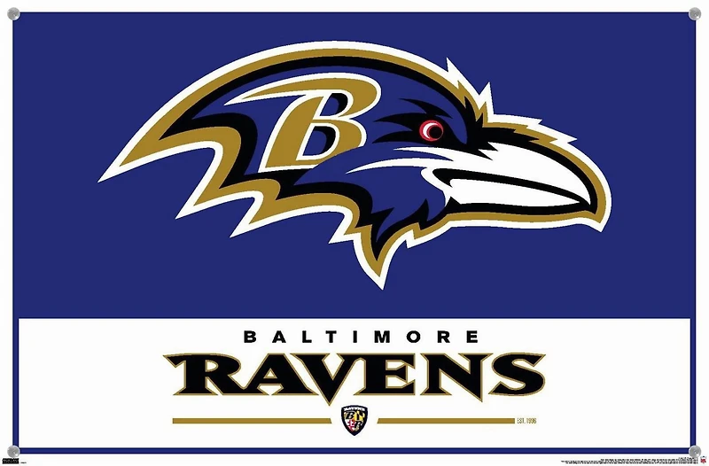 NFL Baltimore Ravens - Logo 21 Wall Poster, 22.375" x 34" Framed