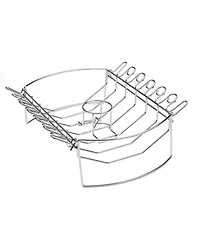 4-en-1 BBQ Basket - 14.5" x 9.5" Panier, Wing Rack Fits 12 Drumsticks, Rib Rack Fits 6 Racks, Détachable Can Holder