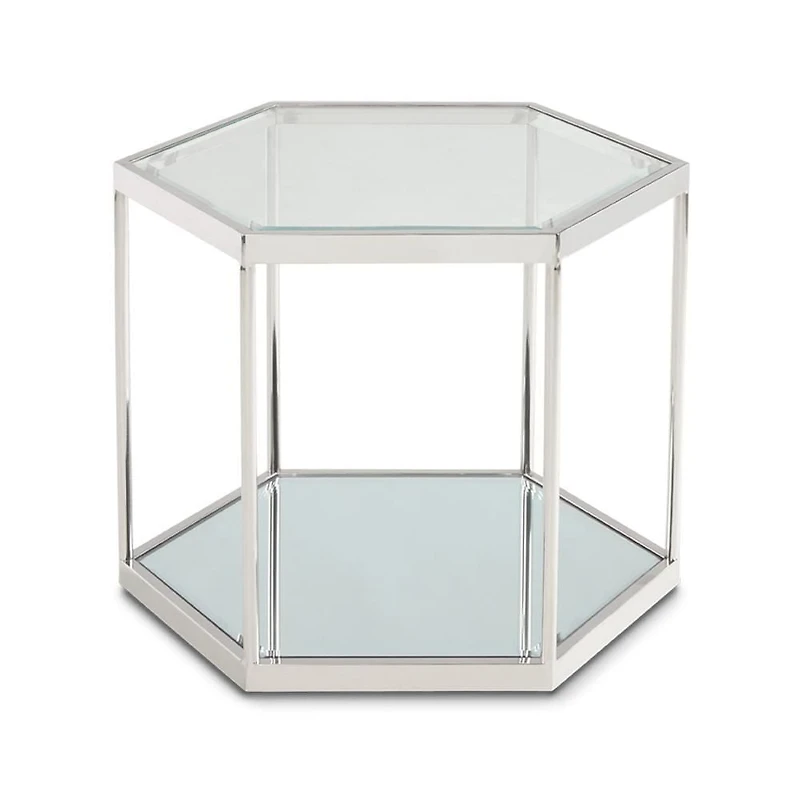 Home Gear Hexagon Silver End Table