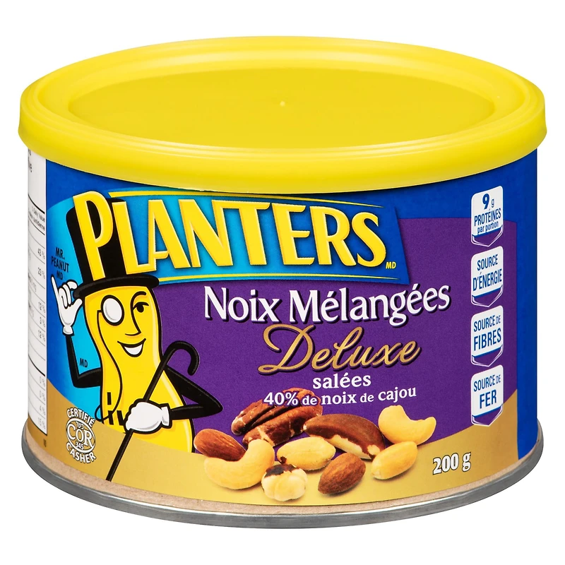 Planters Noix Melangees Deluxe salees Planters Noix Melangees Deluxe salees 40% de noix de cajou