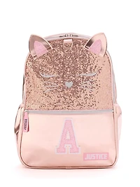 Purr-fectly Pink Glitter "A" Kitty Backpack Set, Purr-fectly Pink Glitter "A" Kitty Backpack Set