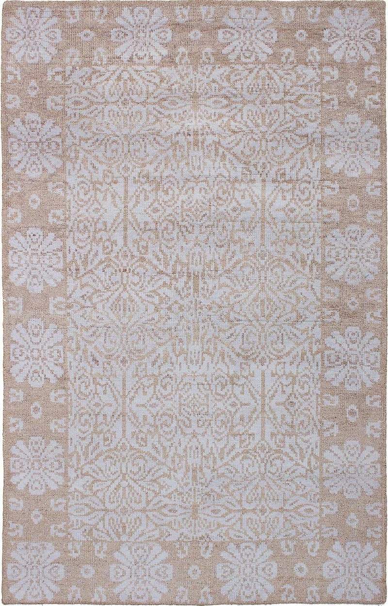 ECARPETGALLERY 5'0" x 7'10"  Casual La Seda Hand-knotted Area Rug for Living Room, Dining Room and Bedroom in Ivory