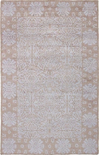 ECARPETGALLERY 5'0" x 7'10"  Casual La Seda Hand-knotted Area Rug for Living Room, Dining Room and Bedroom in Ivory