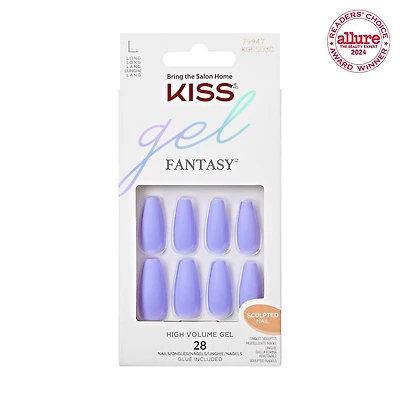 KISS Gel Fantasy - 28 faux ongles, longs Haut volume.