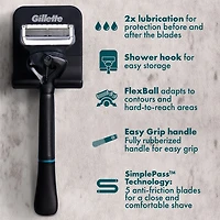 Rasoir pour poils pubiens pour hommes Gillette Intimate, rasoir pour poils pubiens et rasage corporel pour homme, doux et facile à utiliser, conçu pour les poils pubiens, 1manche de rasoir, 2cartouche 1CT