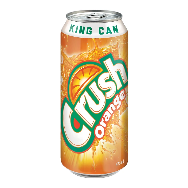 Crush Orange Boisson Gazeuse 473 mL, Canette King 473mL