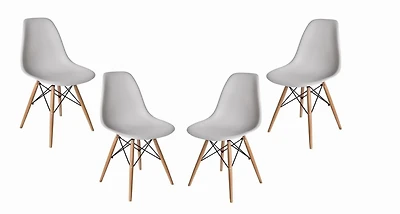 Plata Décor Import Inc Eames Eiffel Chair Set of 4 in Light Gray