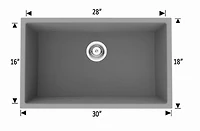 American Imaginations -in. W CSA Approved Granite Composite Kitchen Sink With Bowl AI