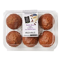 Muffins au son et aux raisins secs Mon marché fraîcheur 6 muffins, 600 g au total