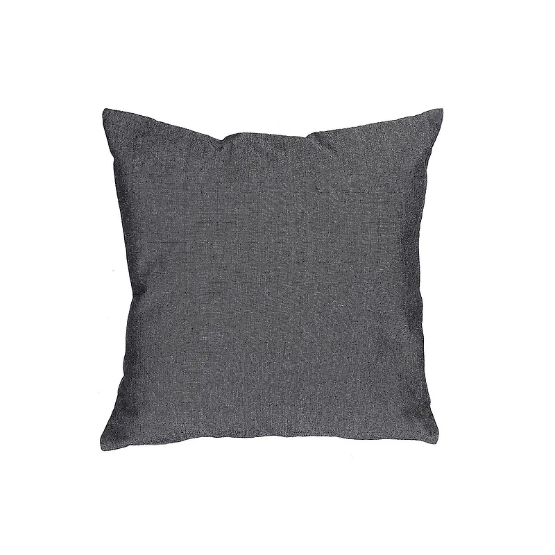 Chambray Cushion With Zipper (Black) - Set of 2