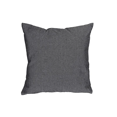 Chambray Cushion With Zipper (Black) - Set of 2